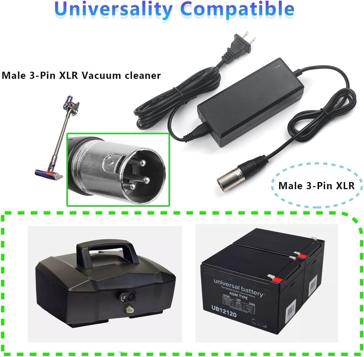 Uause 29.4V2A 3 Pin Xlr Charger Replacement For Lithium Battery Charging And