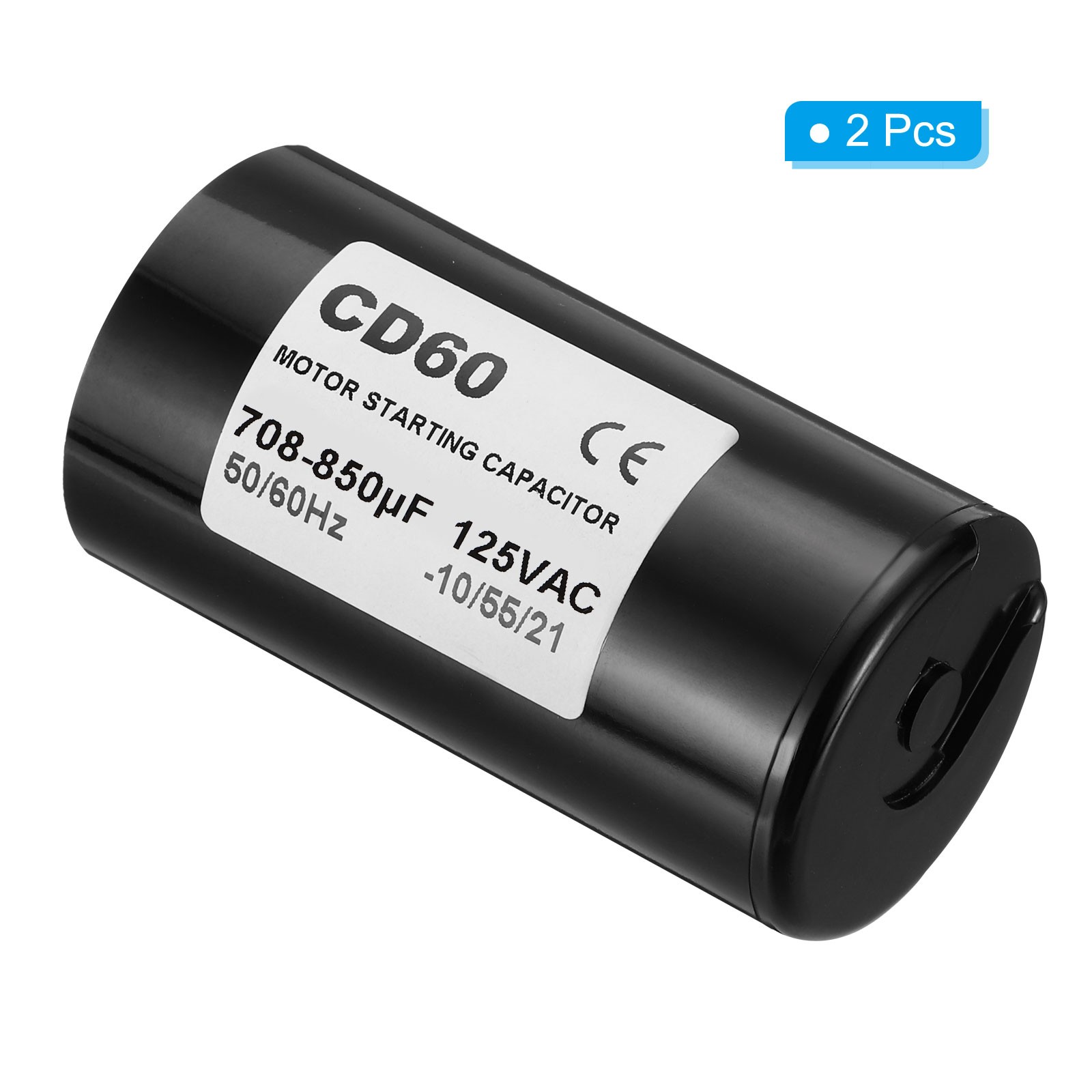 2Pcs Motor Start Capacitor 708-850uF/Mfd 125V 50/60Hz CD60 Run Capacitor
