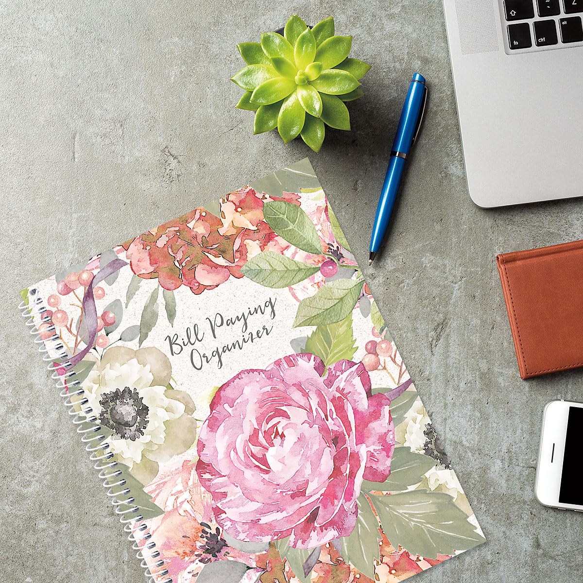 Current Pale Peony Paying Organizer Book 9 x 12 inches, Bill