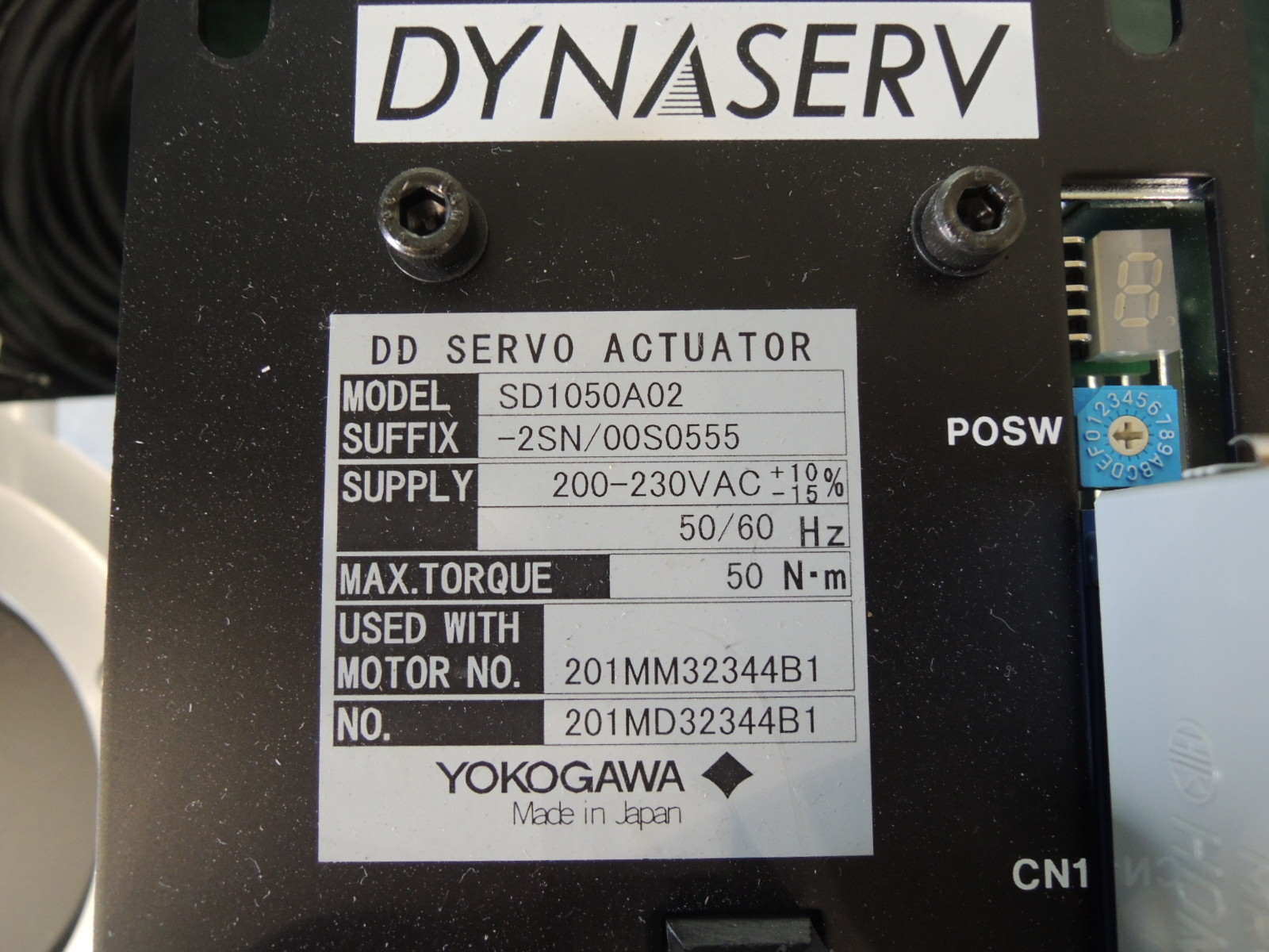 YOKOGAWA DYNASERV DD SERVO ACTUATOR SD1050A02 & DM1050A00 & Cable /Free Shipping