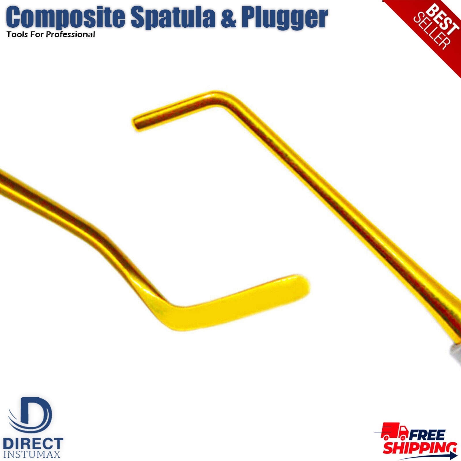 Dental Spatula & Plugger Composite Filling Instrument Titanium Gold Coated Tips