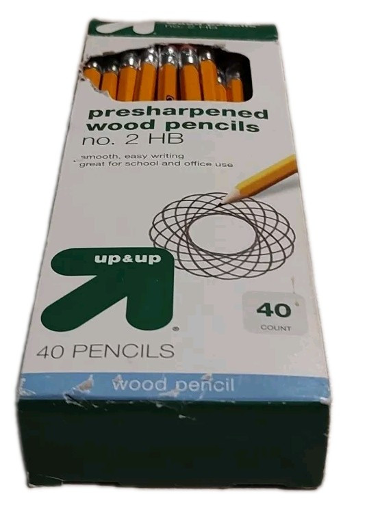 Up+Up Pre-sharpened Wood Pencils #2 HB Pack of 40 Target 2014 Indonesia Worn box