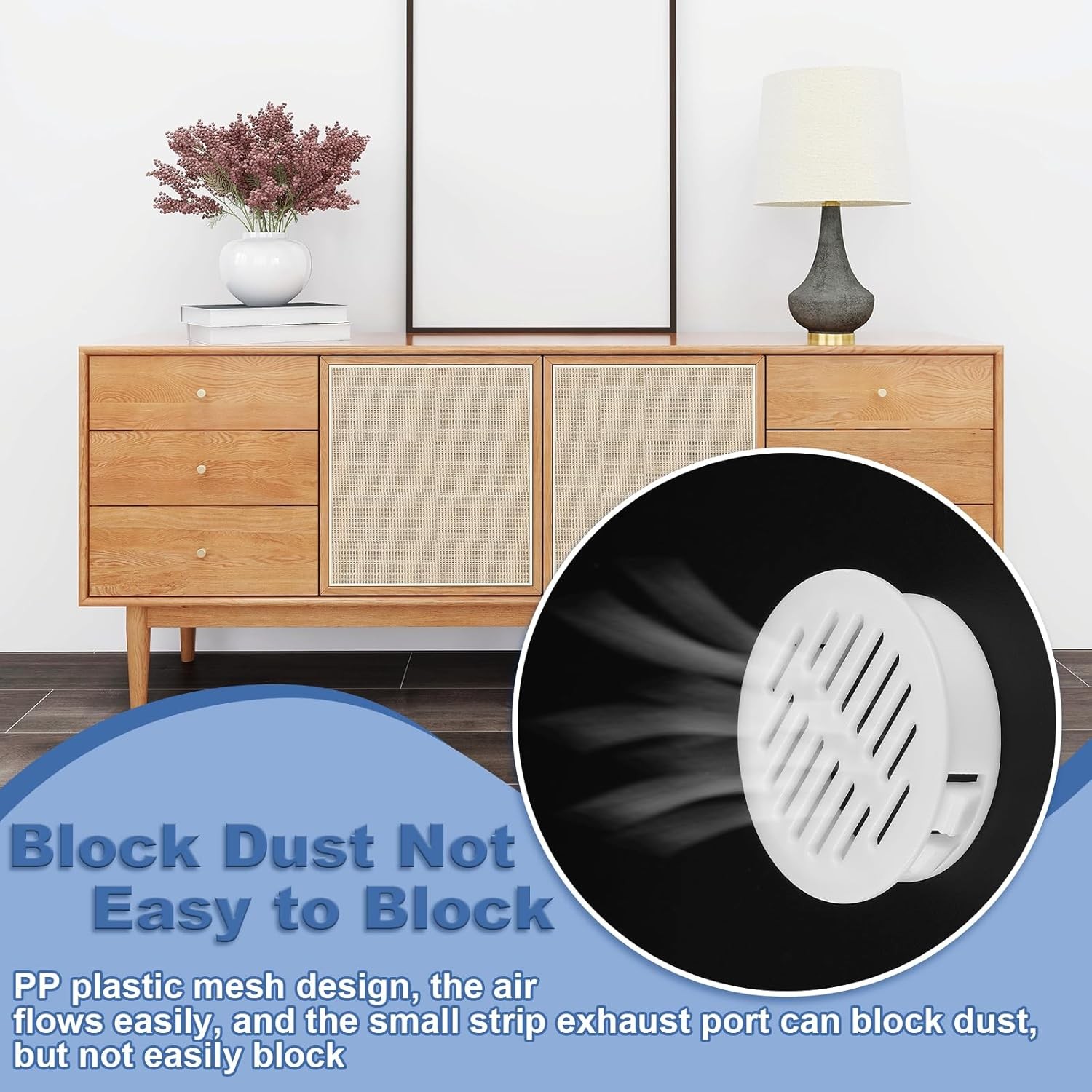Round Soffit Vent 3 Inch, Pack of 4 80mm White Plastic Roof Attic Vent Cover
