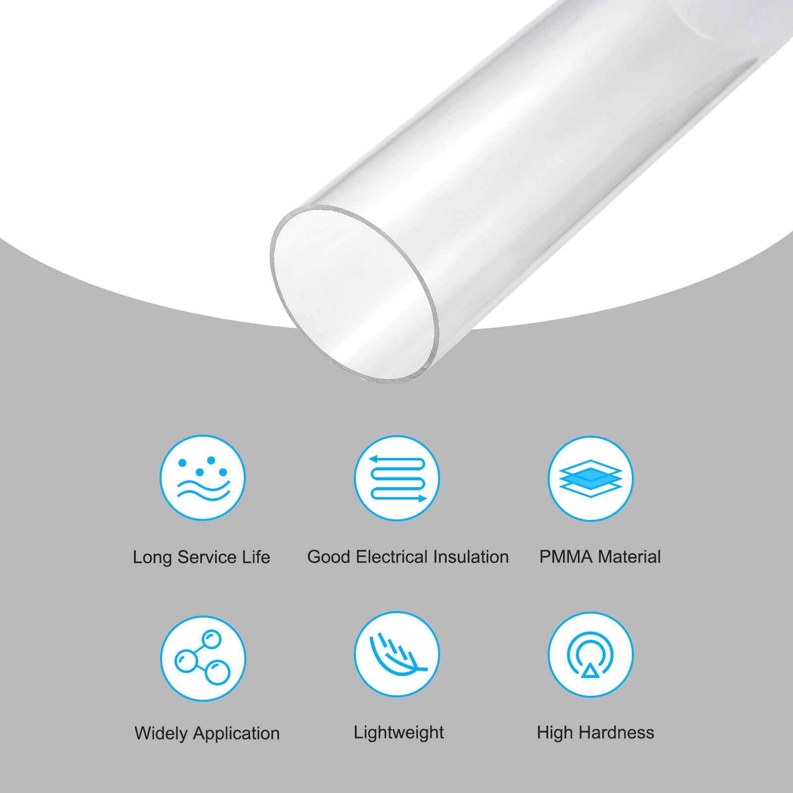 Acrylic Pipe Clear Rigid Round Tube 66mm ID 70mm OD 10″