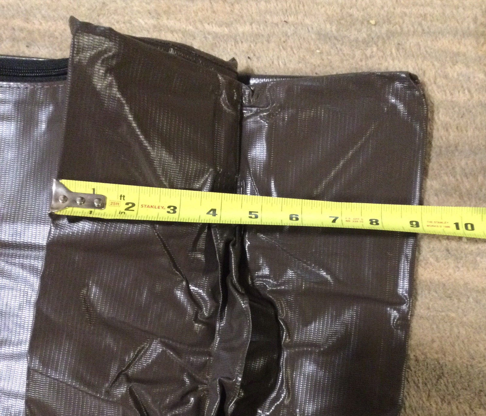 RUBBERMAID Housekeeping Cart Canvas Vinyl Lined Bag Zipper Brown New