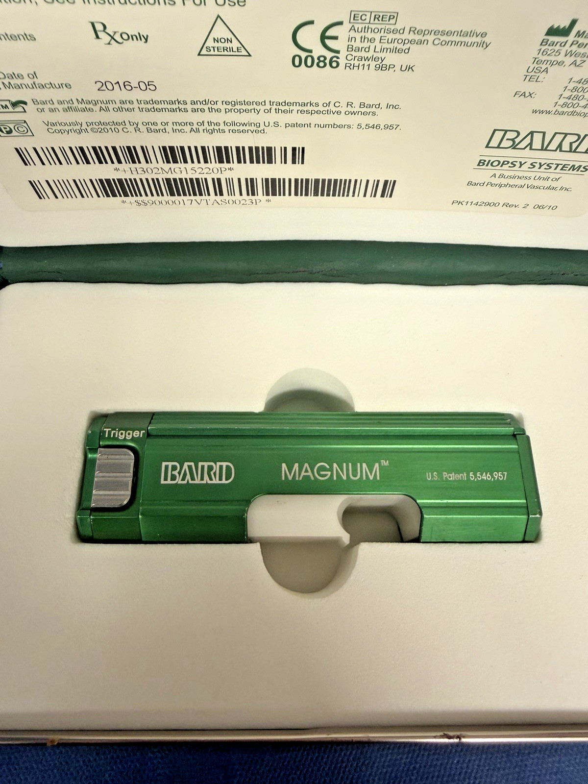 ✅BARD Magnum Reusable Biopsy Instrument MG1522