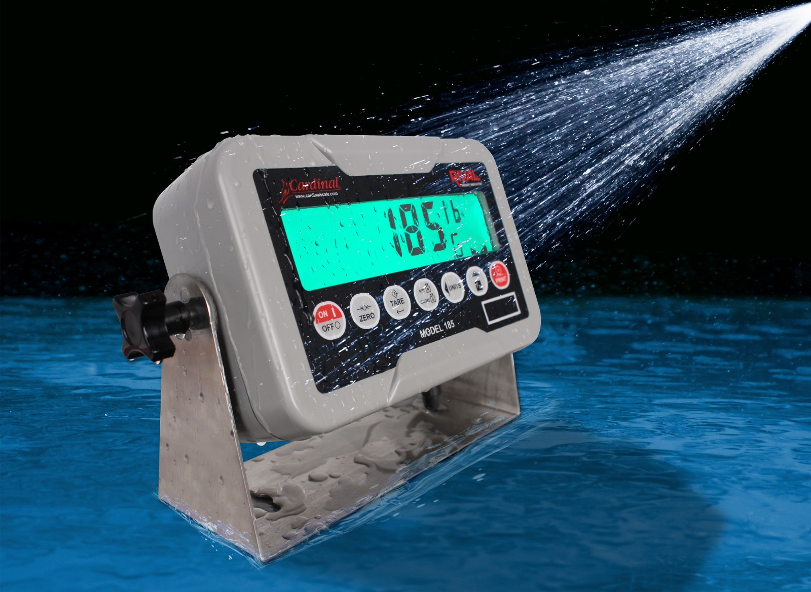 Cardinal 185 IP66 Rated Waterproof ABS Enclosed Weight Indicator AC Adaptor FS