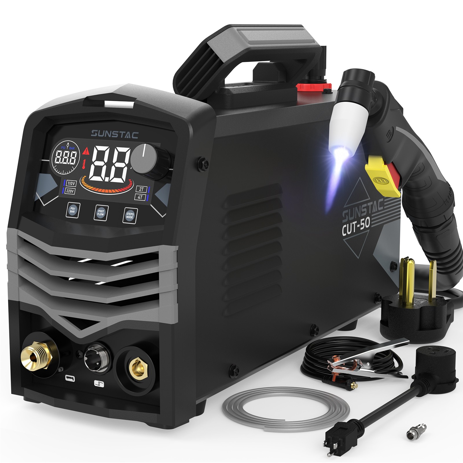 50A Plasma Cutter, Large LCD Display High Frequency Cutting Machine 110/220V