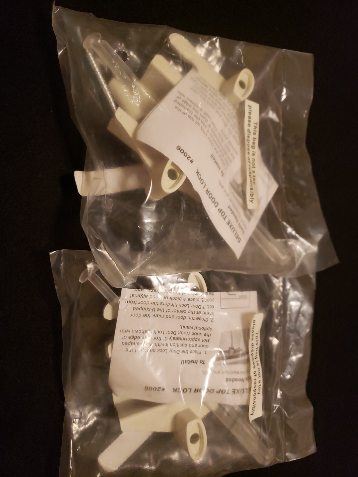 Child Proof Deluxe Top Door Lock – Pack of 2 – Item #2006 (NEW and Unopened)