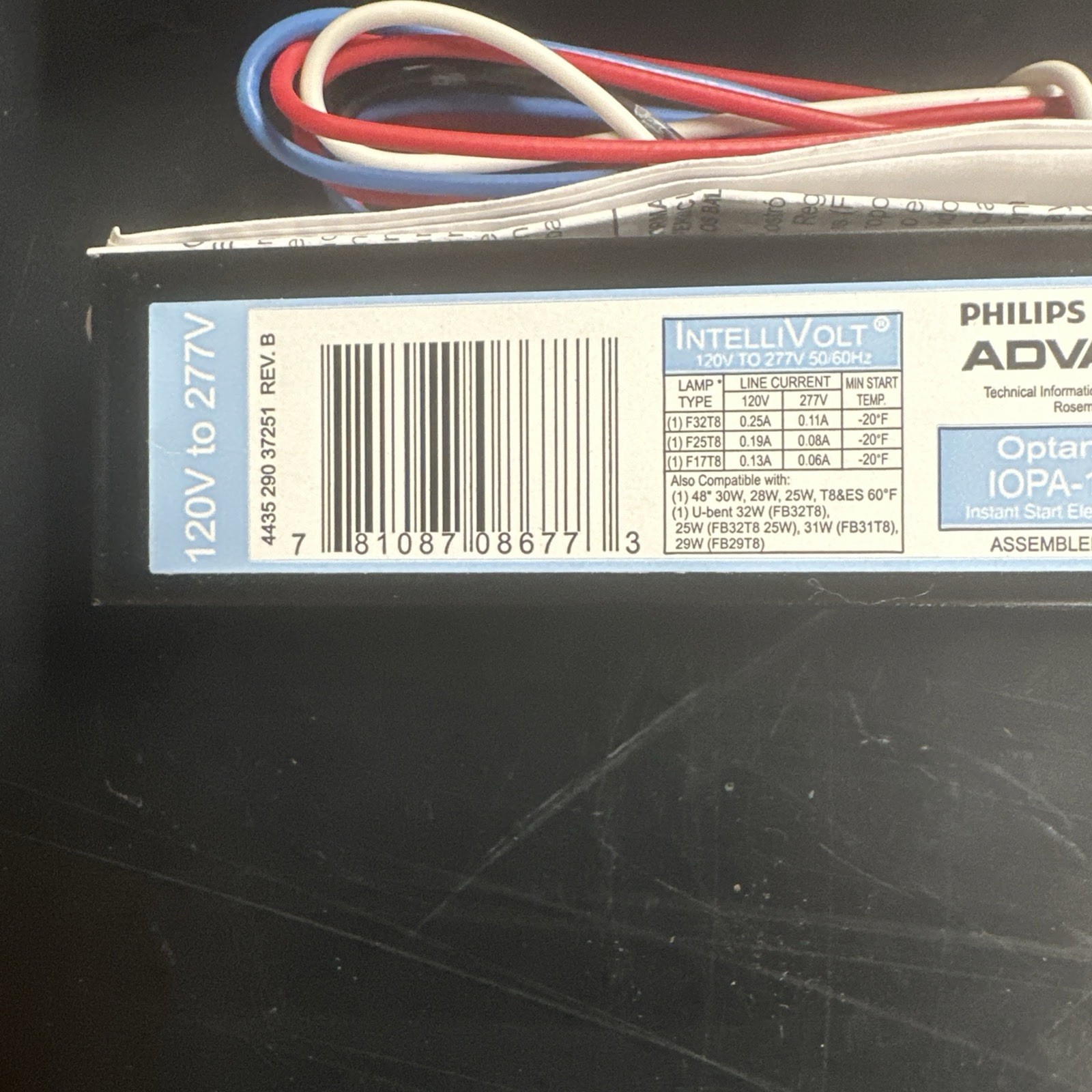(2) Advance IOPA-1P32-N Philips Advance 32 Watts, 1 Lamps, Electronic Ballast