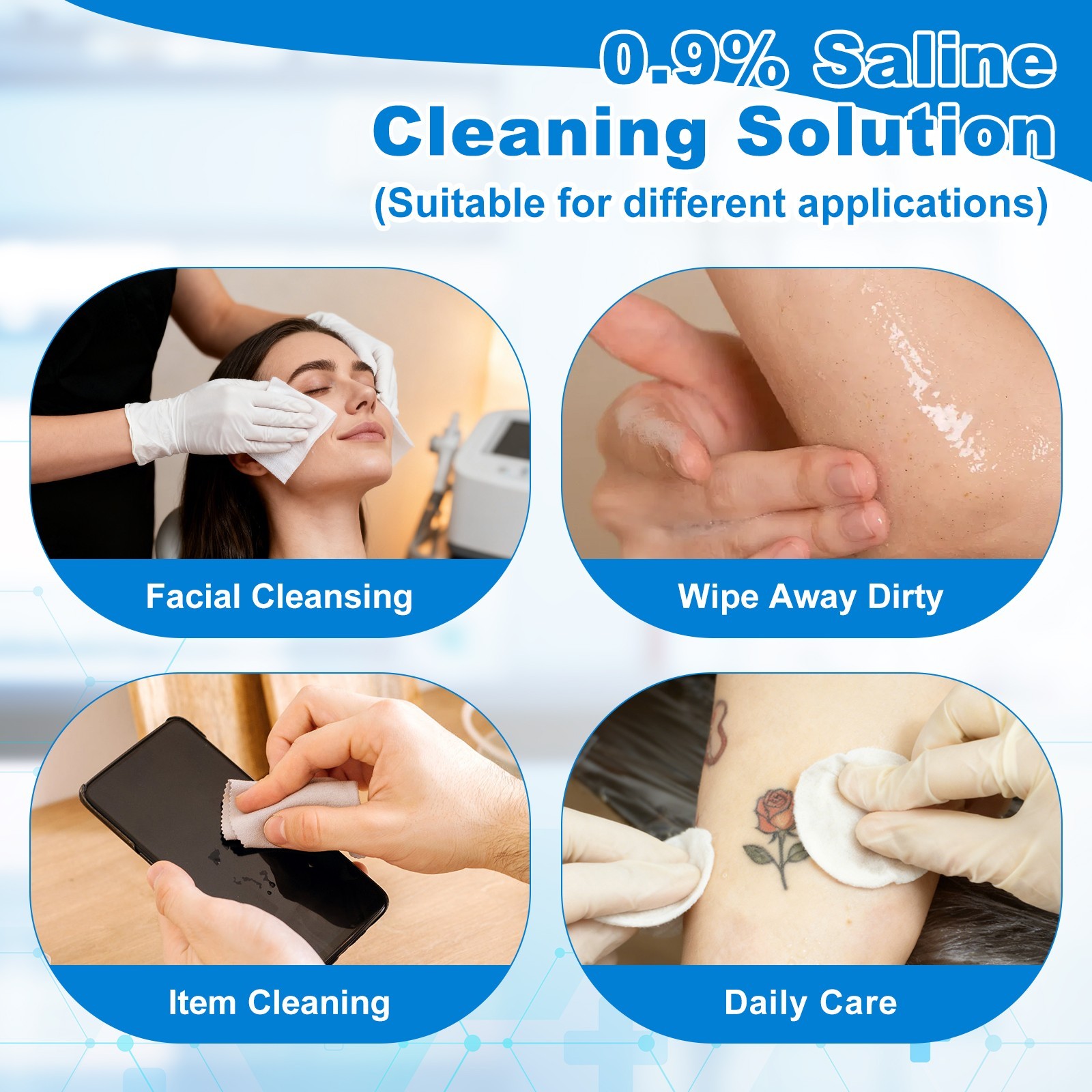 0.9% Saline Cleaning Solution, Normal Solution, 15ml Each, 20 per Box