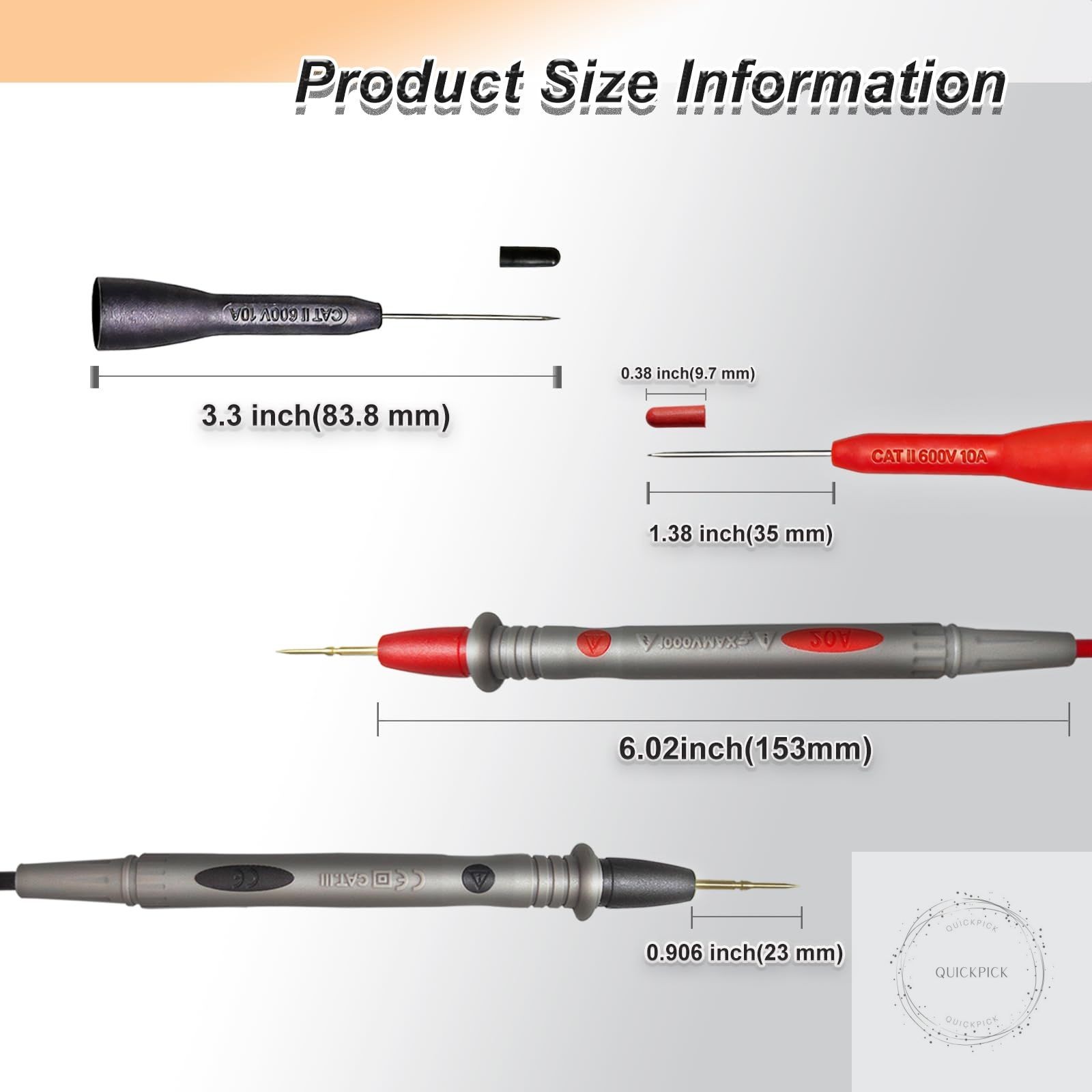 Multimeter Leads Kit 49″ Premium Silicone Multimeter Test Lead Set CAT III 1000V
