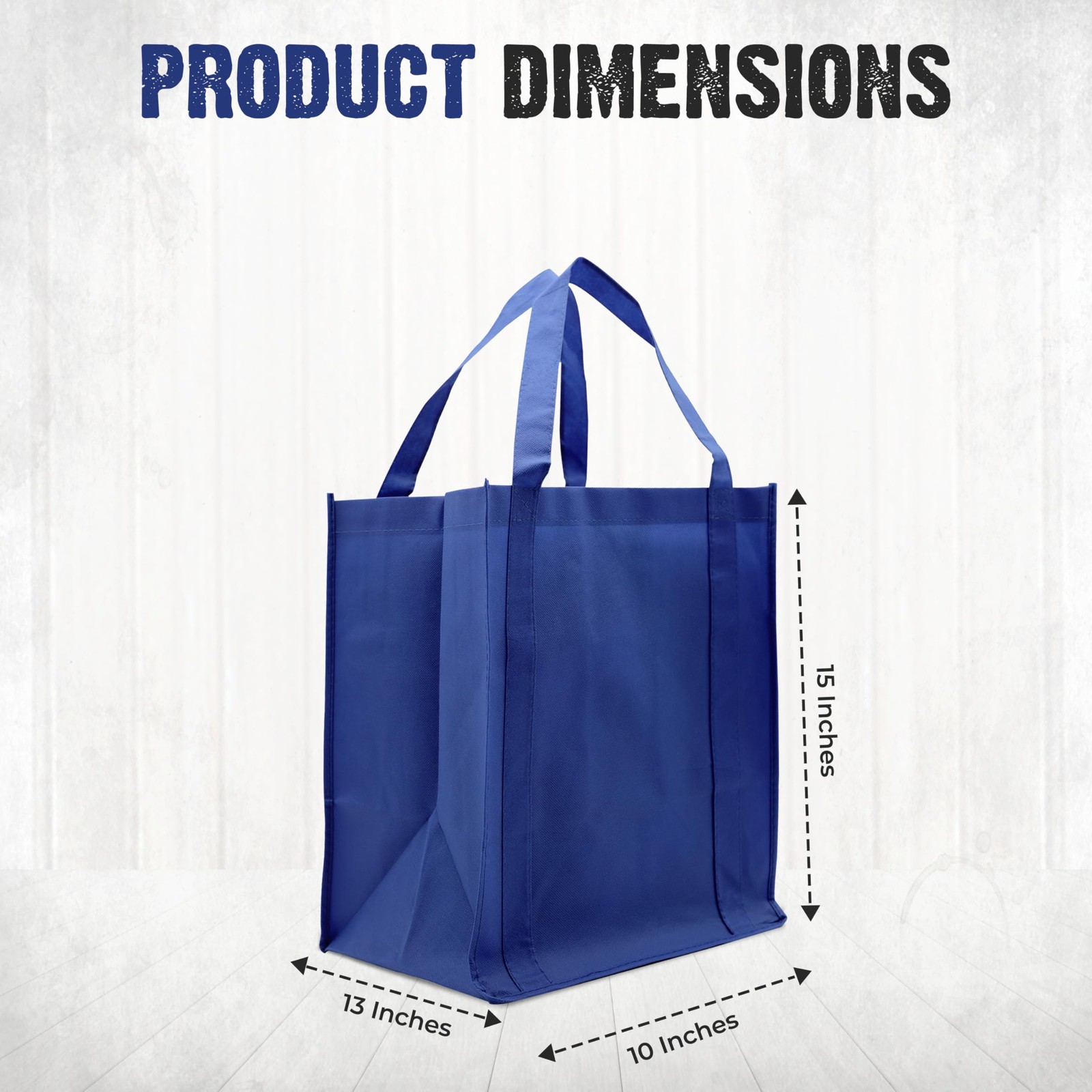 Novel Box 5 Pack Royal Blue Non-Woven Reusable 13x15x10 Inches,