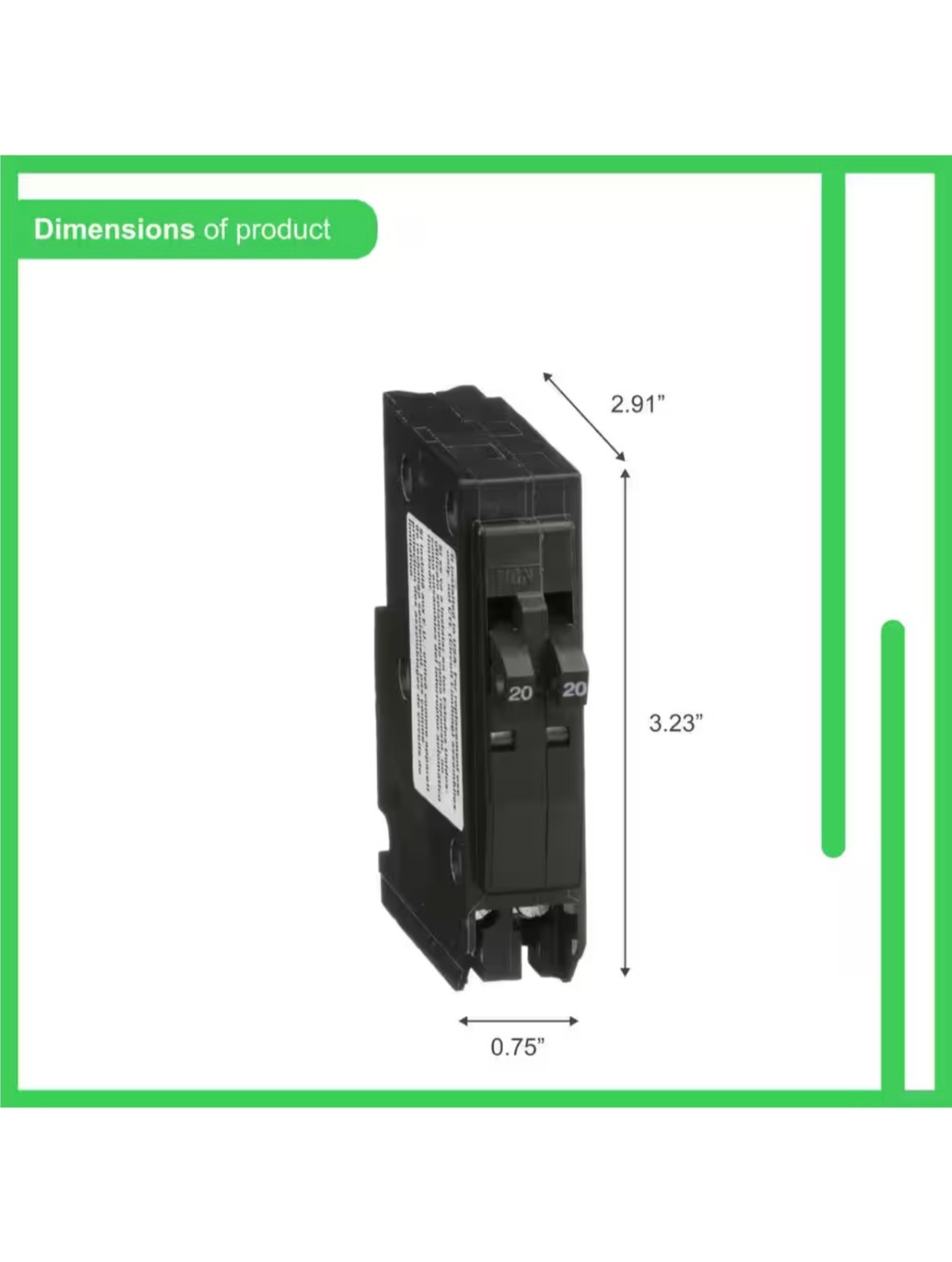 Square D QO2020C 2-20 Amp Single-Pole Tandem Circuit Breaker