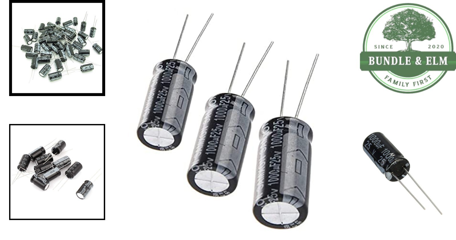 Aluminum Electrolytic Capacitors 1000uF 25V – 12 Pack for Versatile Applications