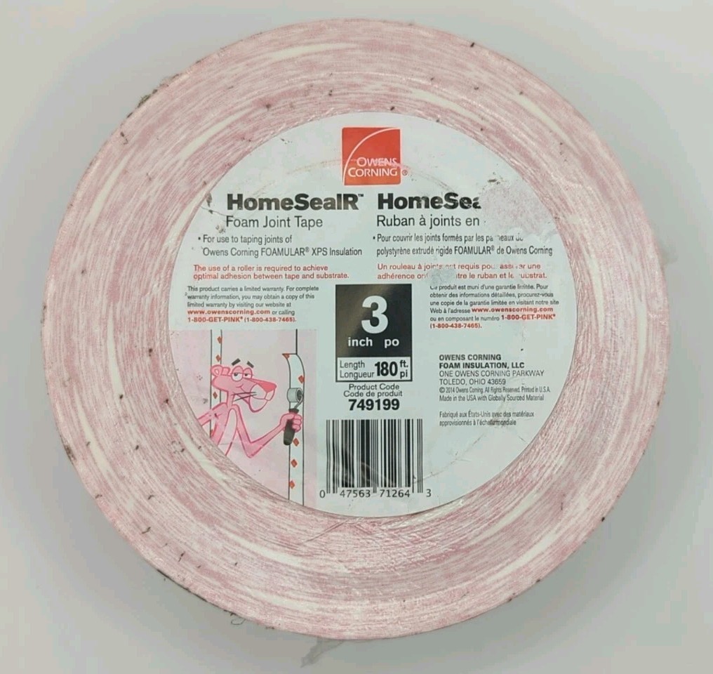 Owens Corning HomeSealR Foam Joint Tape 3″x180′ 749199 NEW Open Box