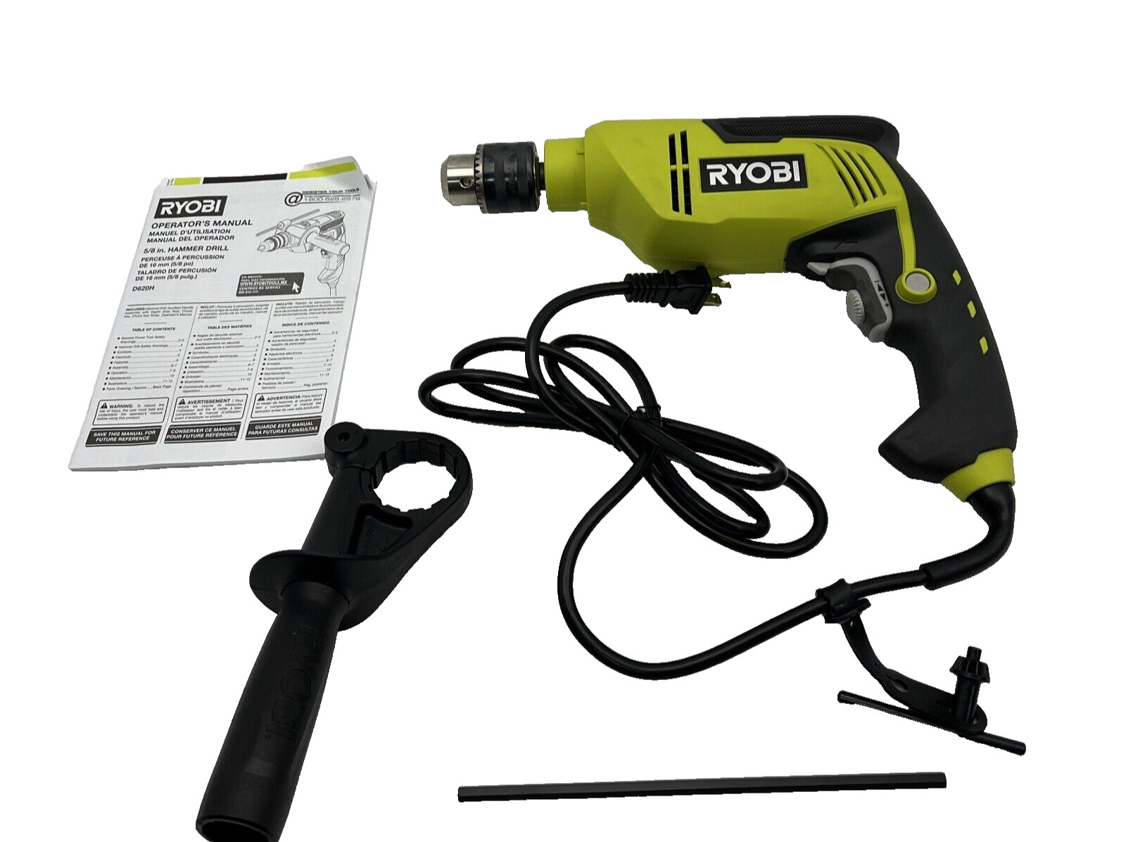 Ryobi D620H 6.2 Amp 1/2″ Variable Speed Hammer Drill – Powerful & Durable (OB)