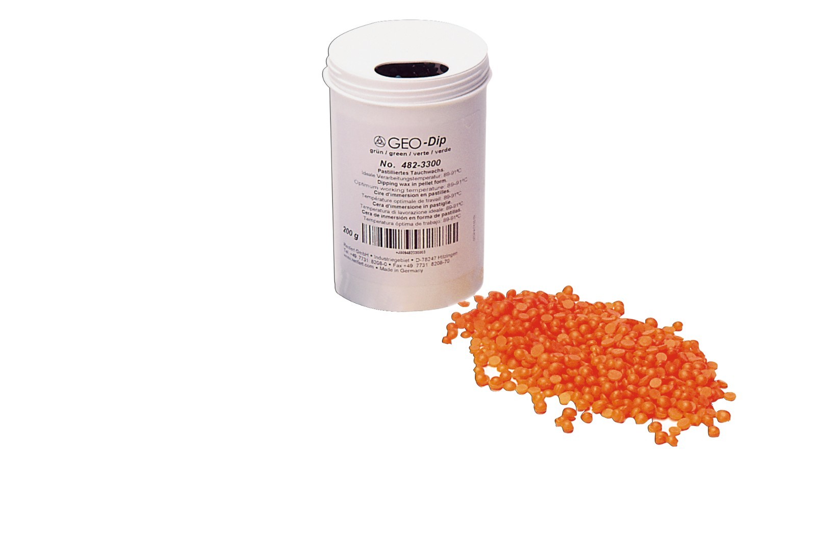 GEO DIPPING WAX YELLOW, GREEN, ORANGE 200gm (RENFERT)