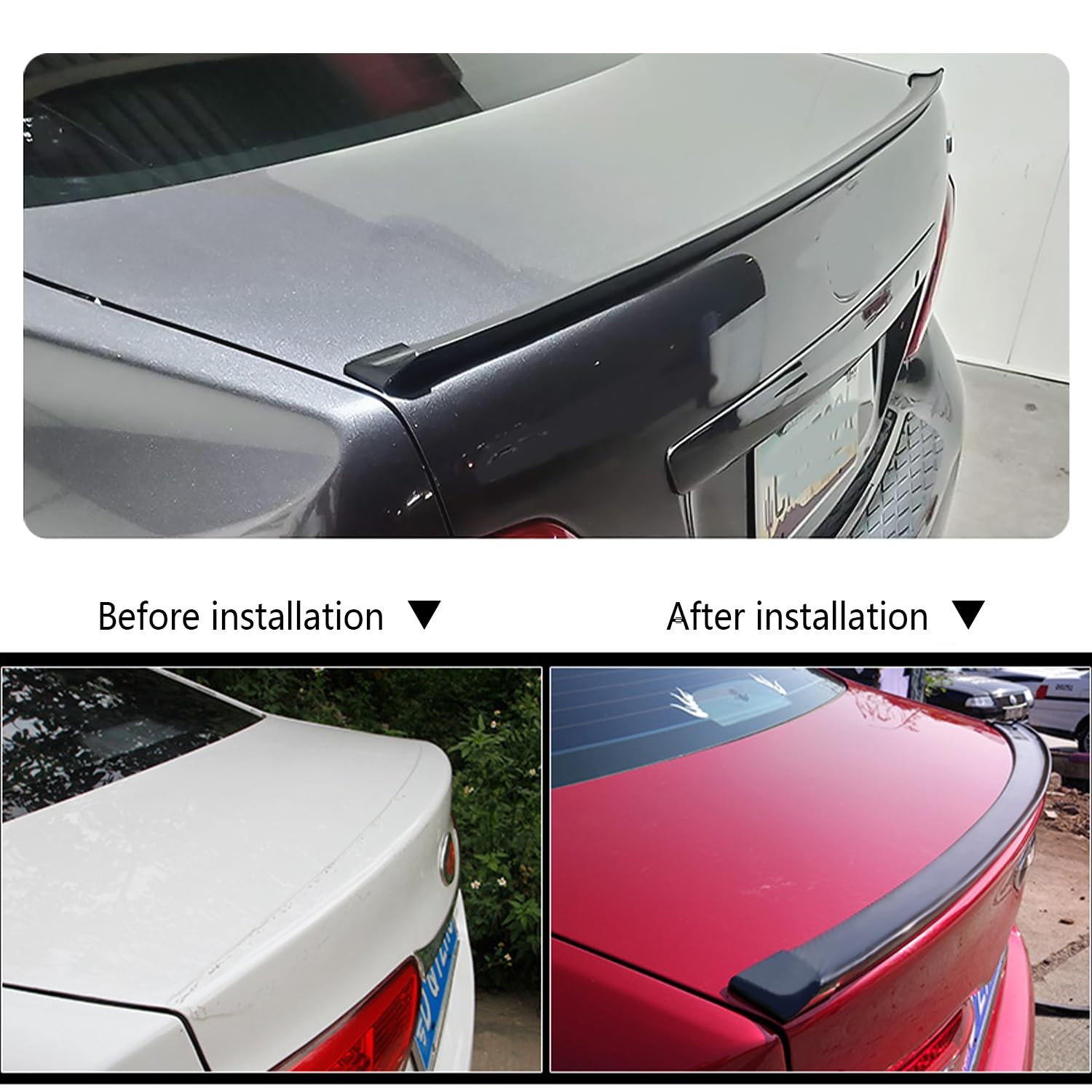 Carbon Fiber Rear Spoiler Wing 4.9 Ft Reflective Carbon Fiber Car Rear Spoiler