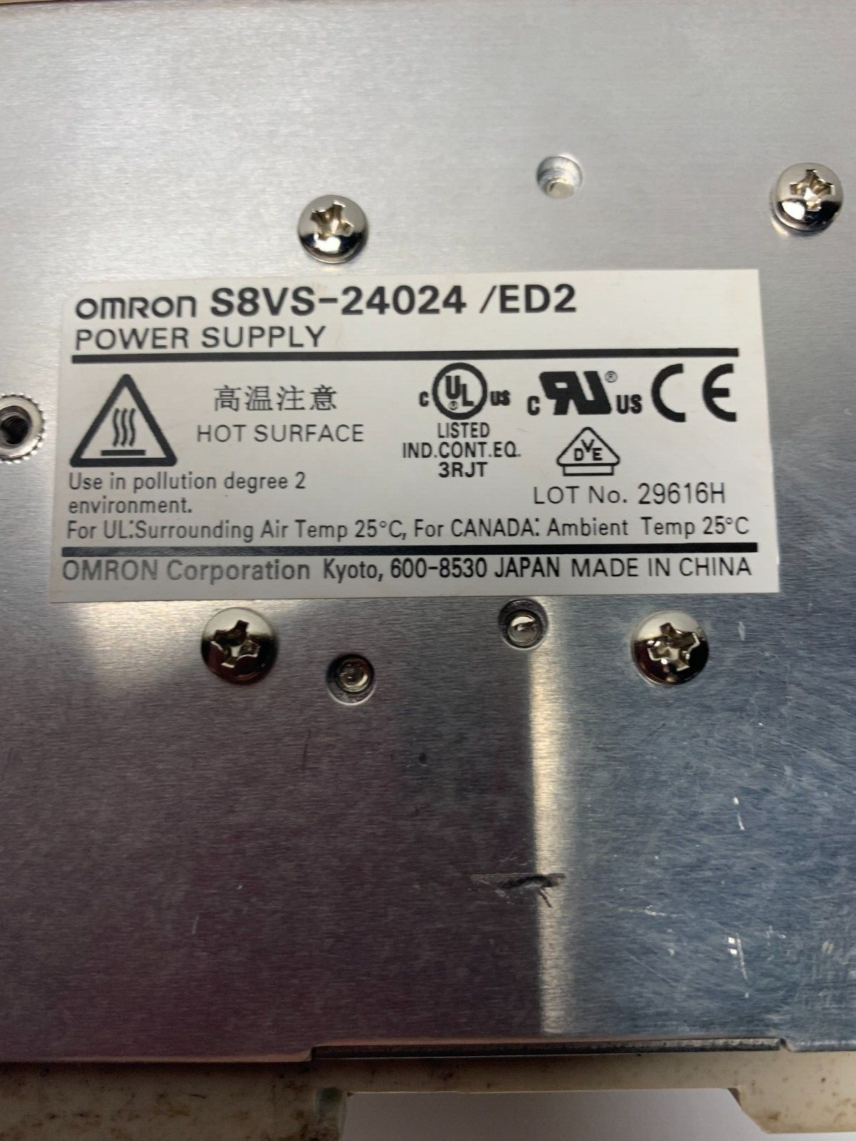 Omron S8VS-24024/ED2 Solid State Power Supply