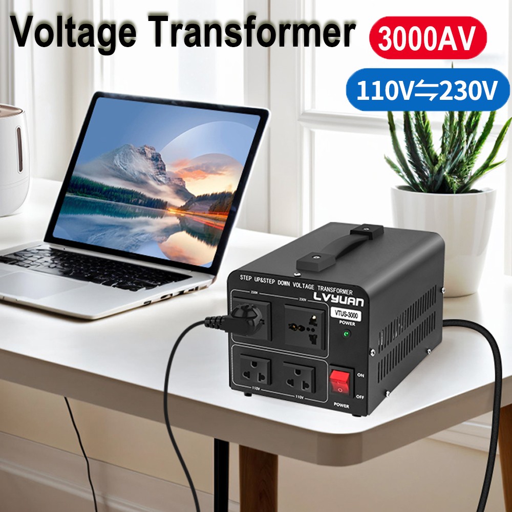 1500W 3000W Voltage Transformer Converter 110V ⇄ 230V Step Up & Step Down, Used