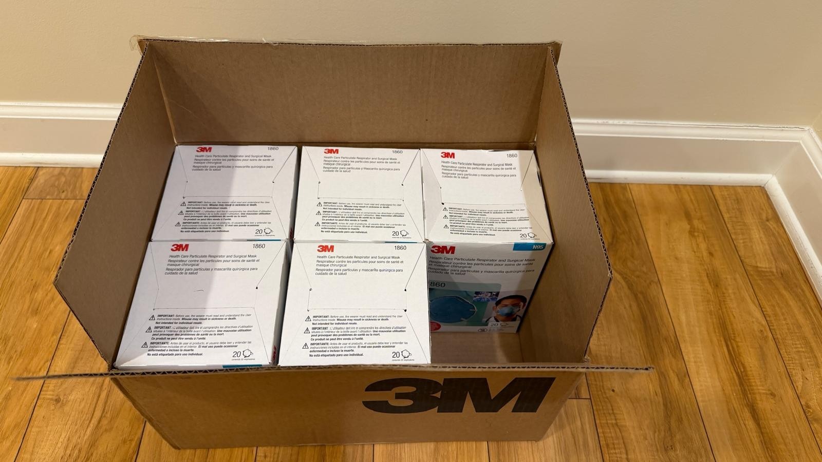 NEW 3M 1860 Surgical Mask N95, 100 Pack (Exp 2026/10 & 2027/03)