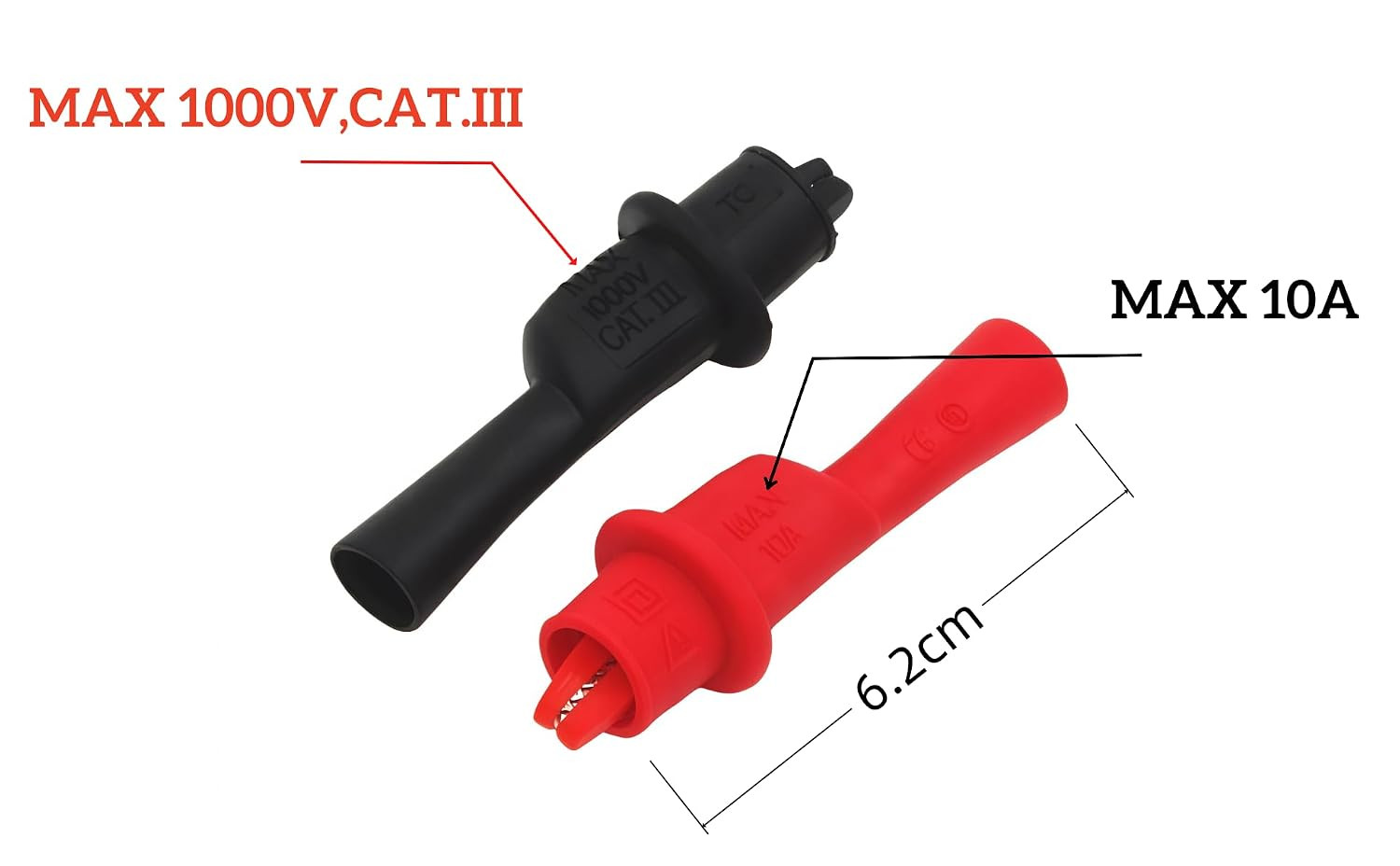 AC15 Insulated Test Probe Push on Alligator Clips Crocodile Clamps Use for Test