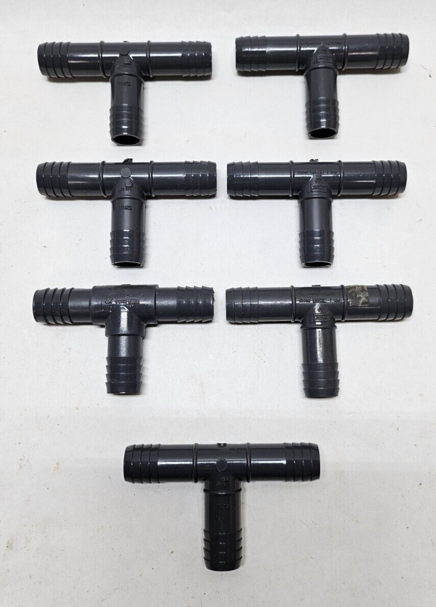 Spears Unbranded 1401-007 3/4×3/4×3/4″ PVC Insert Barbed Tee (Lot of 7)