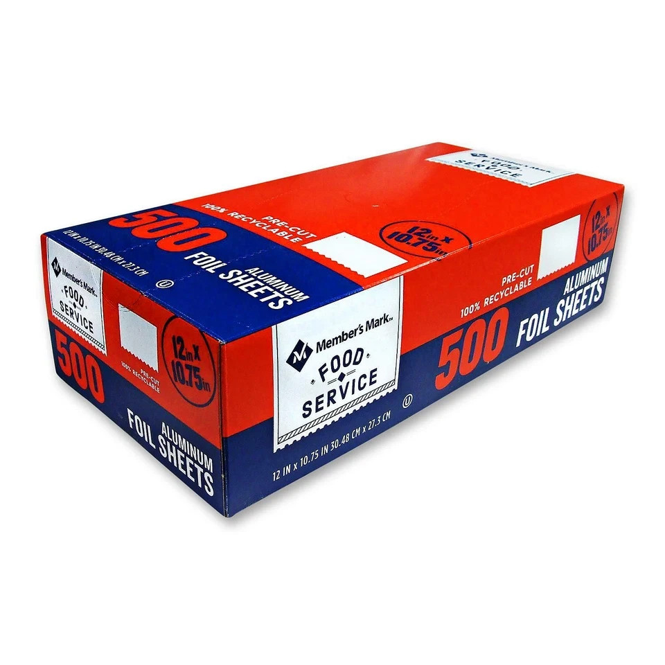 (500 SHEETS) 12″ x 10 3/4″ POP UP ALUMINUM FOIL SHEETS BAKED POTATOES/USA MADE