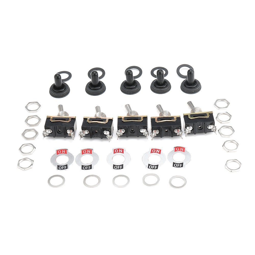5X Toggle SWITCH ON/OFF Heavy Duty 15A 250V SPST 2 Terminal Car Boat* Waterproof