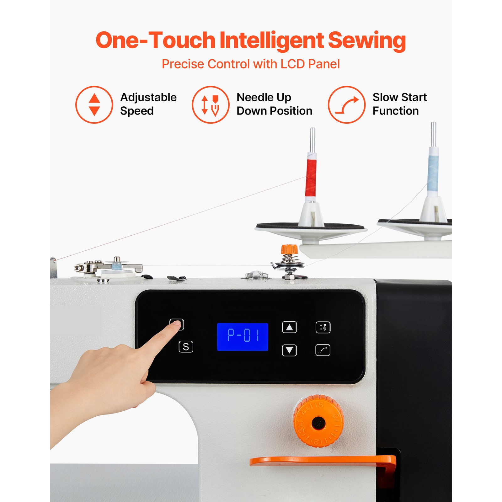 Uimoso Industrial Sewing Machine Set with Lockstitch and 550W Servo Motor