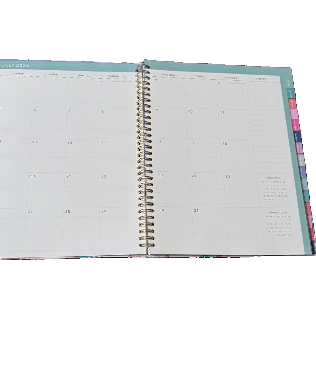 2027 Clementine 12 month Floral Planner July 2026-June 2027 11×9” Notebook Size