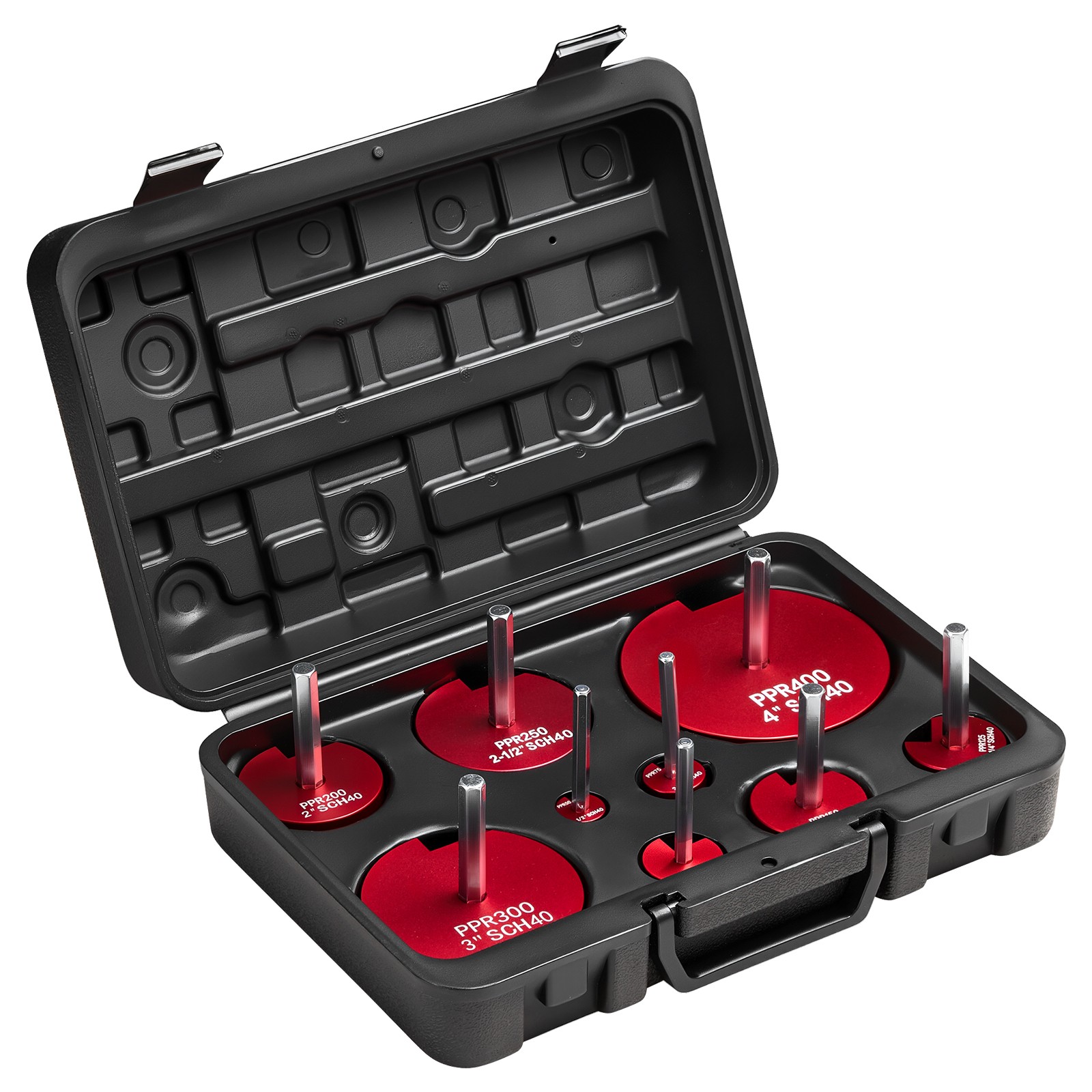 VEVOR PVC Pipe Reamer Kit PVC Fitting Socket Saver 9-Piece for SCH40 ABS Pipes
