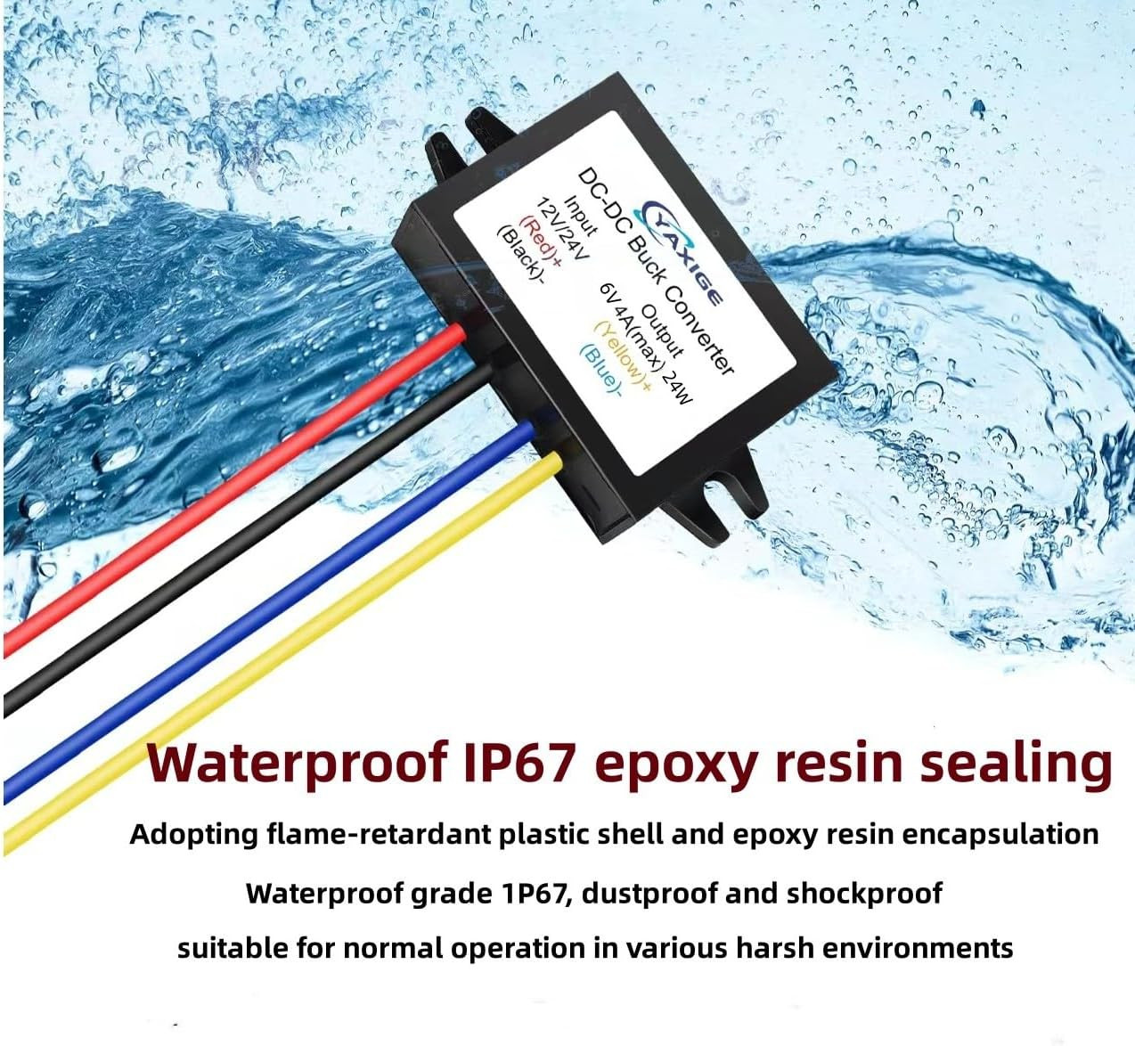 DC-DC 6V 4A 24W (Maximum) 12V 24V to 6V Step-Down Converter, Step-Down Regulator