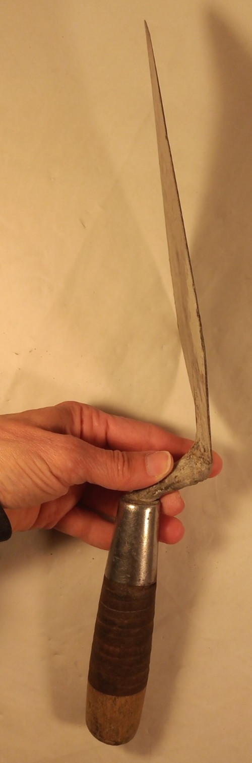 Vintage W Rose Brick Trowel 15in Leather Wrapped Handle Sharon Hill PA