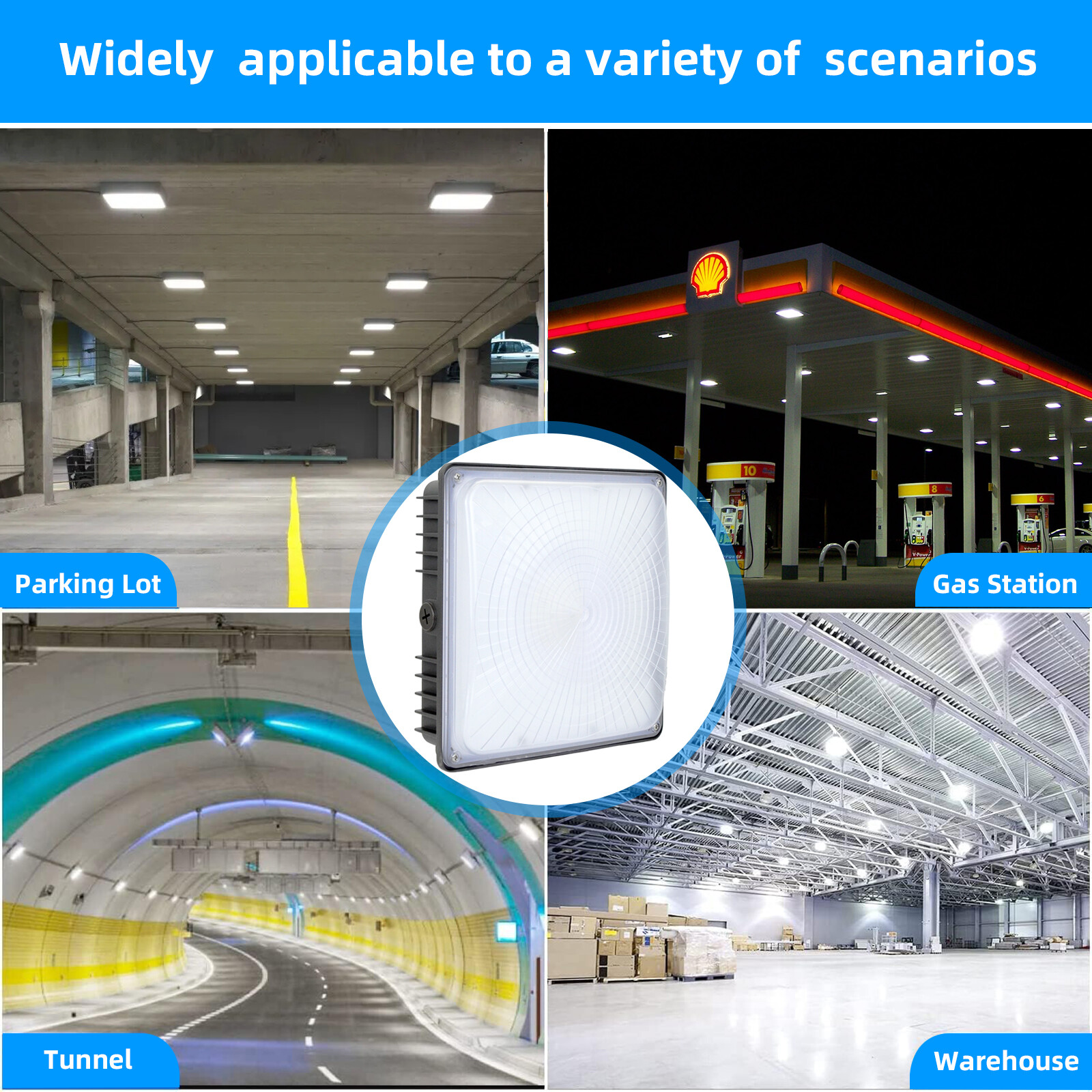 Outdoor Gas Station LED Canopy Garage Light 70W Parking Lot Street Light 4PACK