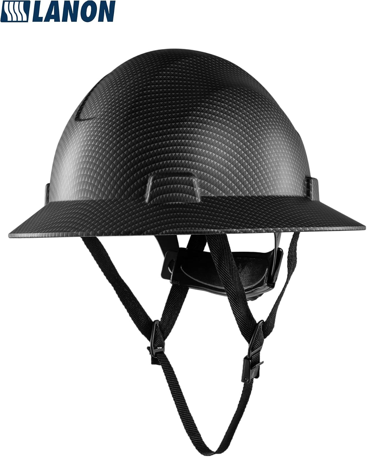 LANON Full Brim Hard Hat, OSHA Construction Work Approved, Premium Grey Dots Des