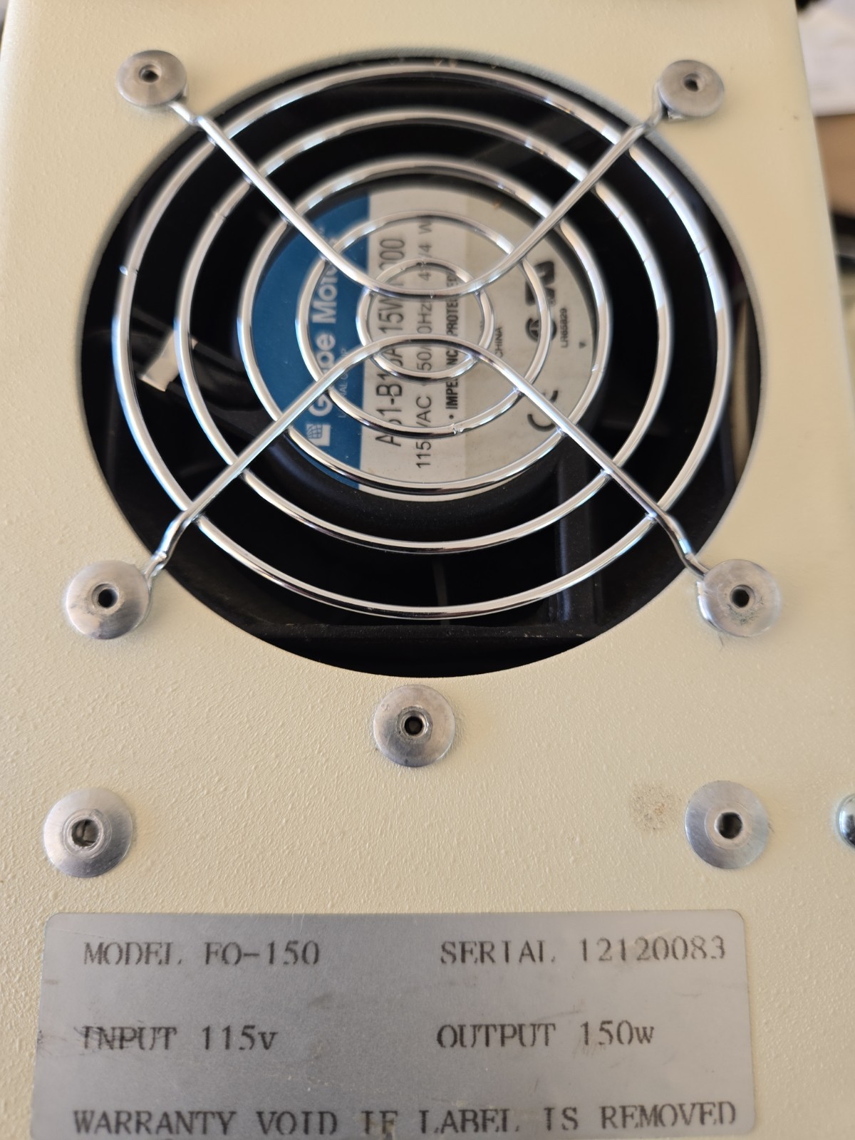 Chiu Technical FO-150 Lumina Light Source Serial 12120083 Input 115v, Out 150w