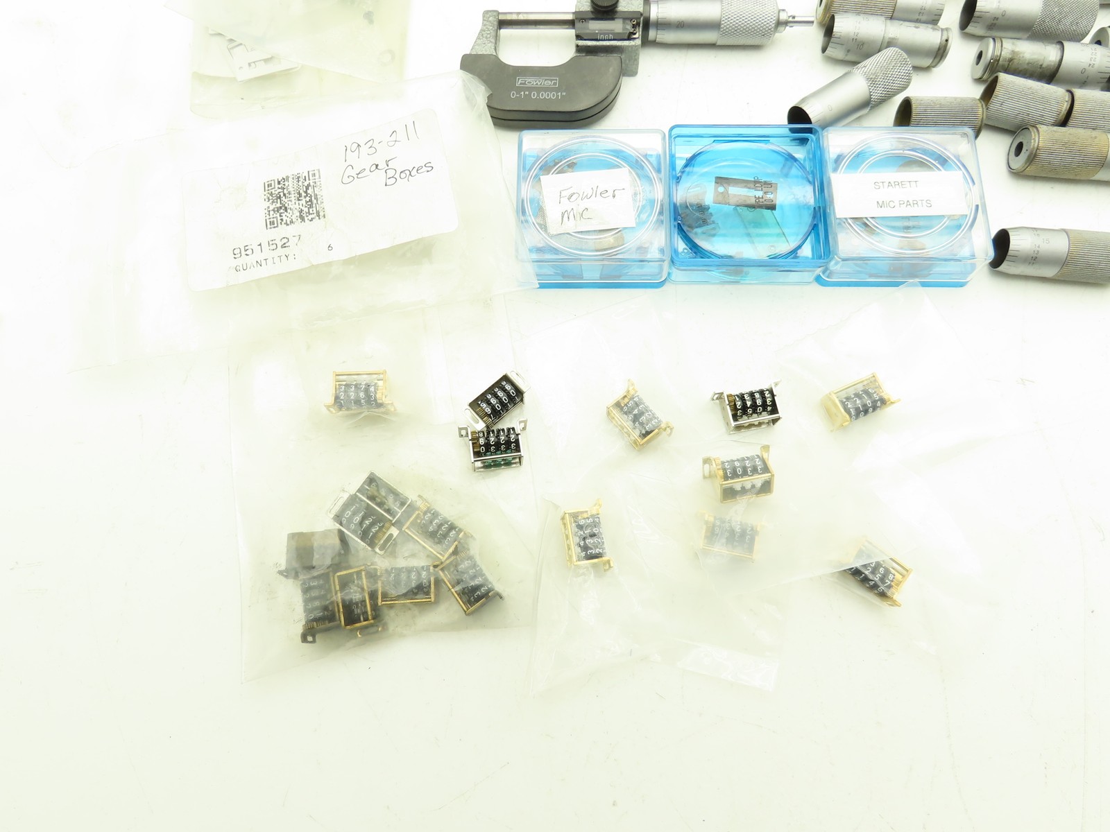 Mitutoyo Micrometer Gage Ratchet Stop Digit Counter Replacement Parts Mixed Lot