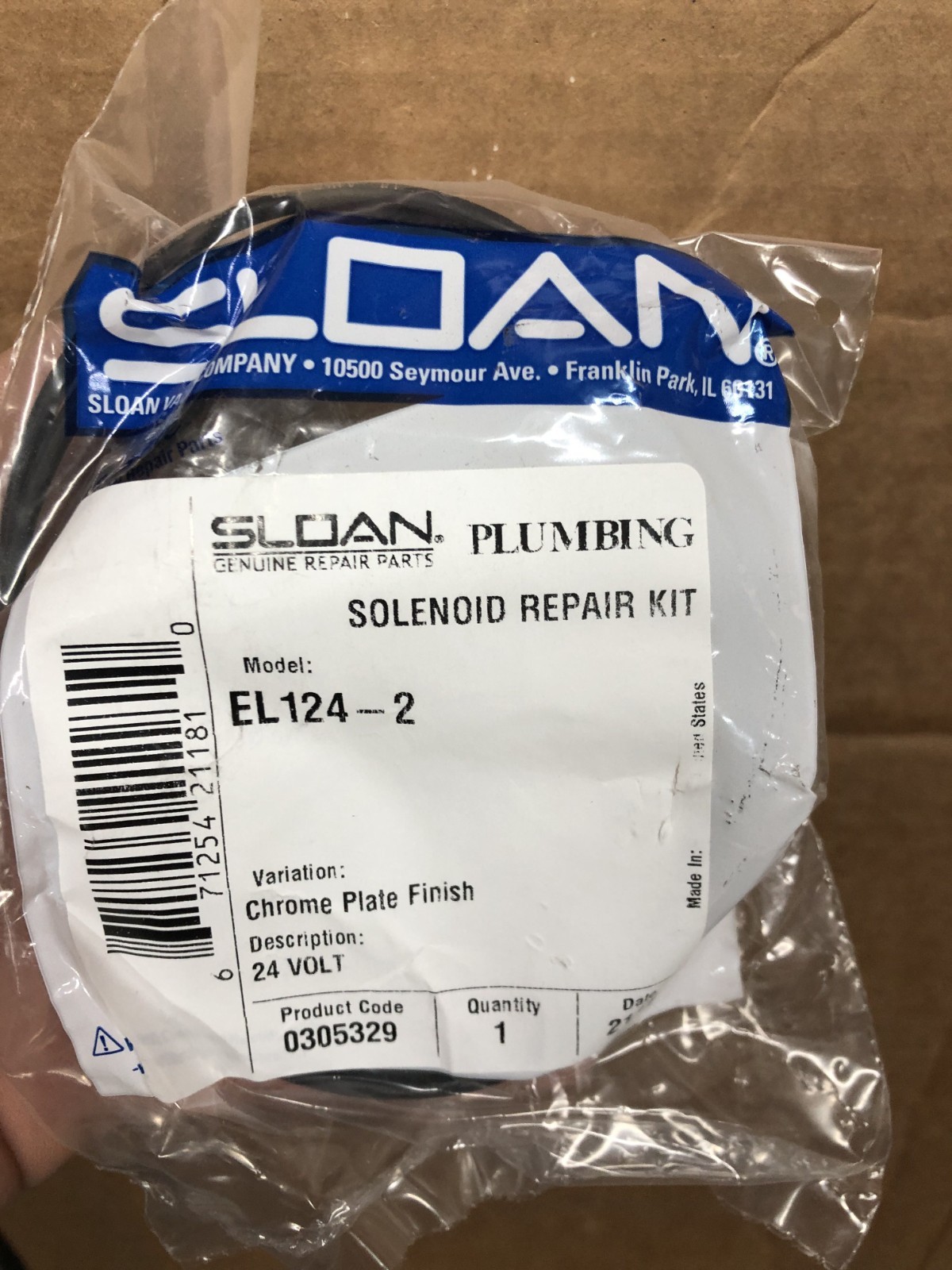 sloan El124-2 24v solenoid 0305329