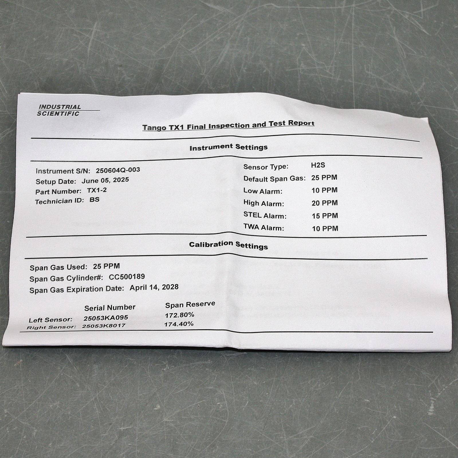 EXPIRES 04/2028 – Tango Single-Gas Detector TX1-2, 0 to 200 ppm Hydrogen Sulfide