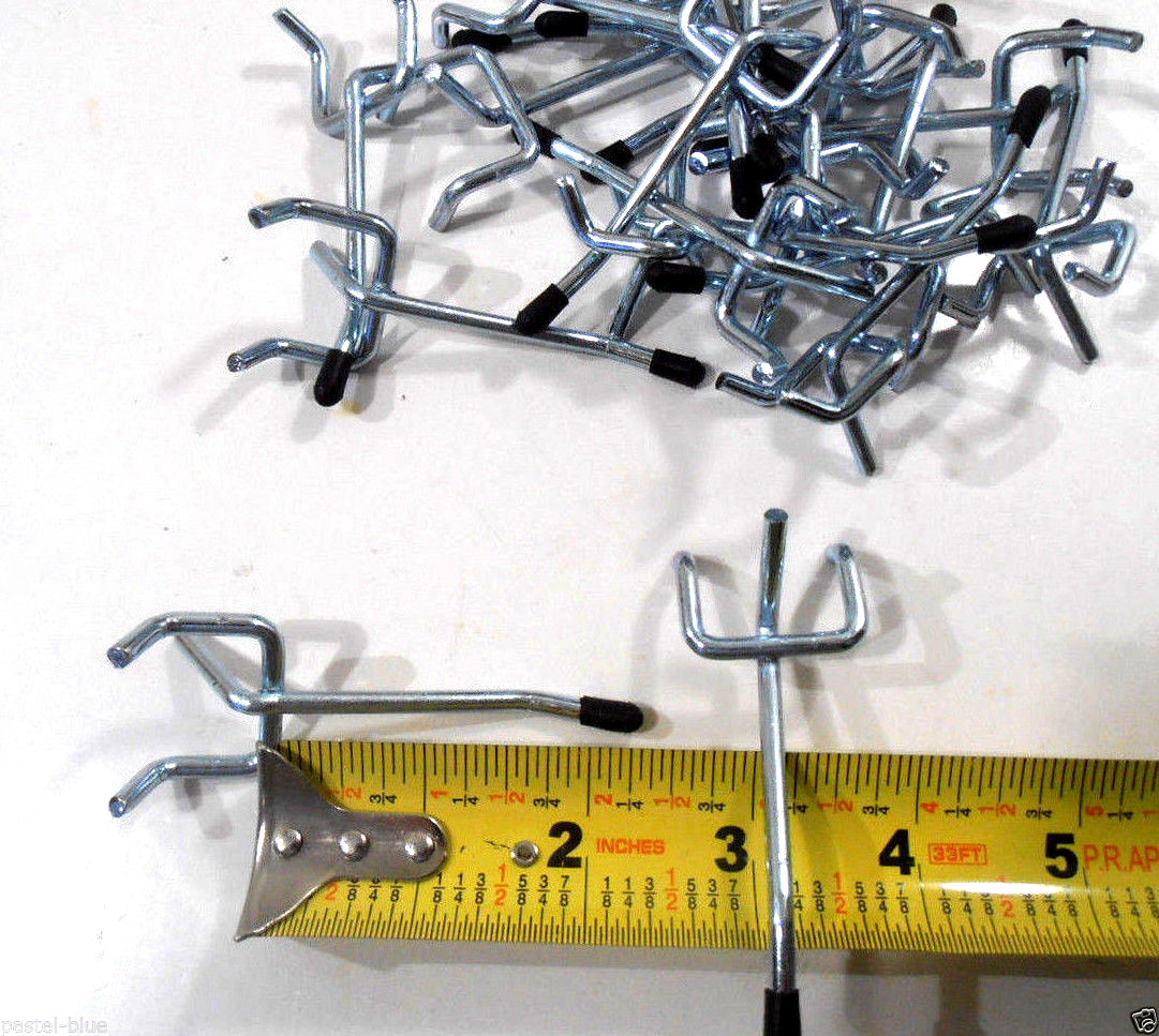 PEG HOOKS 50 PC. 2″ inch PEGBOARD HOOKS SAFETY BLACK TIP PEG BOARD HOOKS