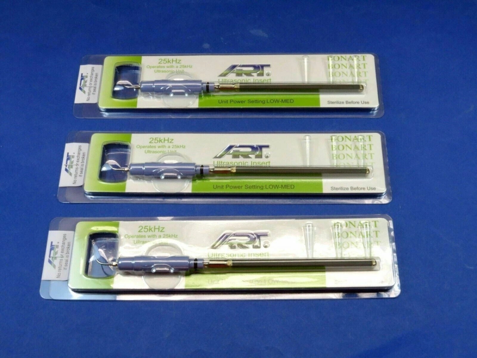 3 Inserts of Bonart Dental Cavitron Ultrasonic 25K IF100 Insert Tips Slim