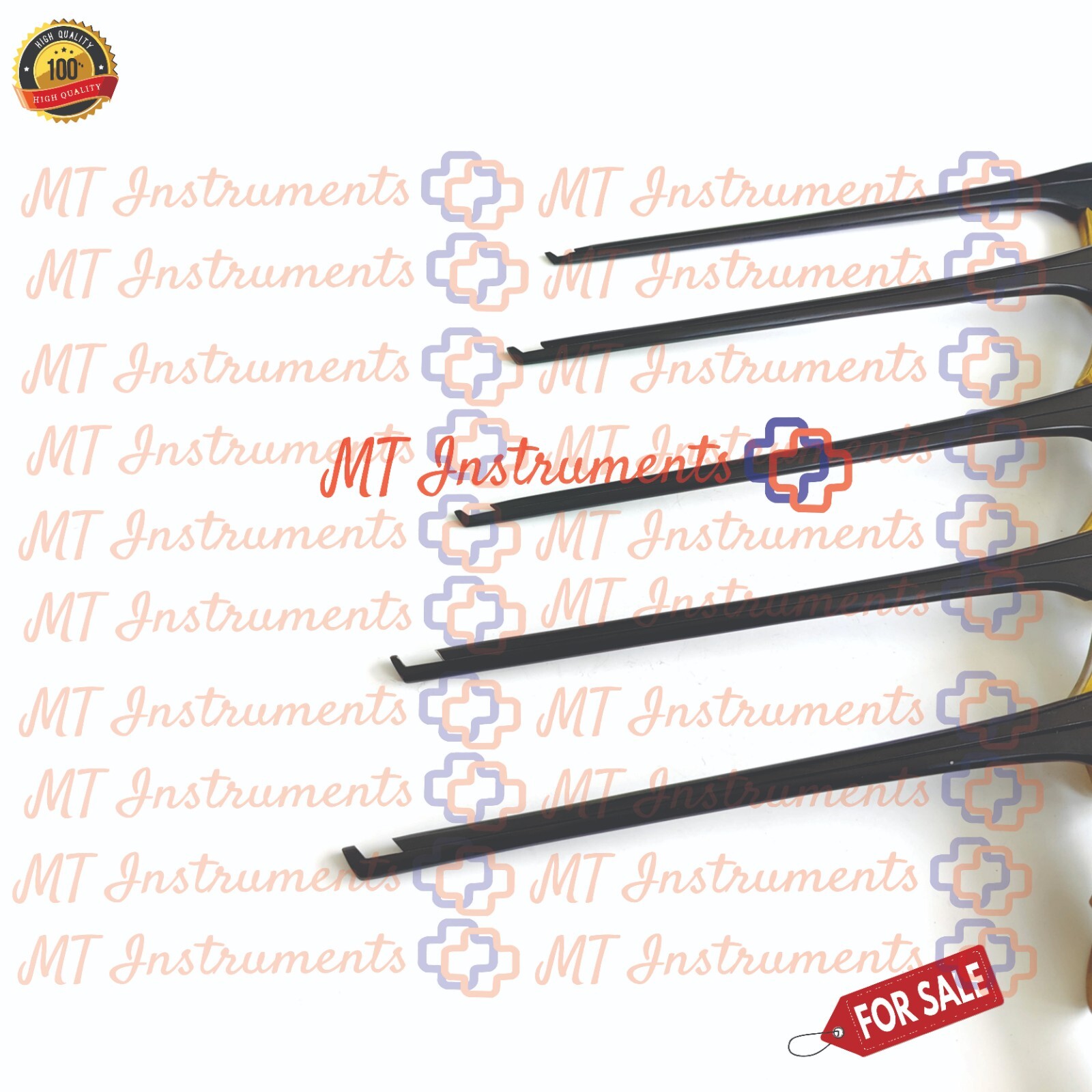 Kerrison Rongeurs 1mm to 5mm Set 8” Titanium Nitride Black & Gold Coated German