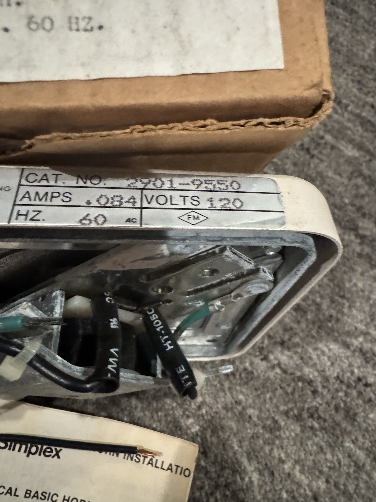 RARE Simplex 2901 9550 Fire alarm horn BRAND NEW with flush plate