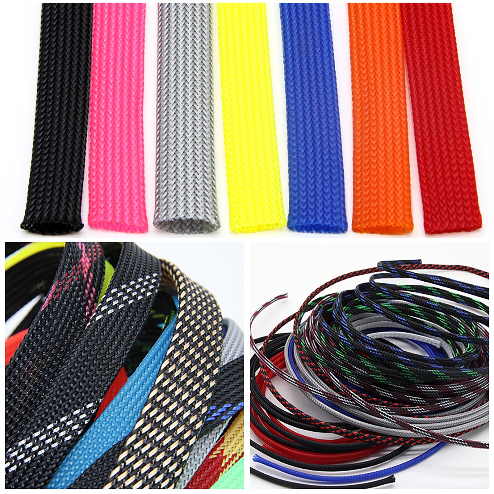 1/2″ PET Expandable Wire Cable Sleeving Sheathing Braided Loom Tubing Harness