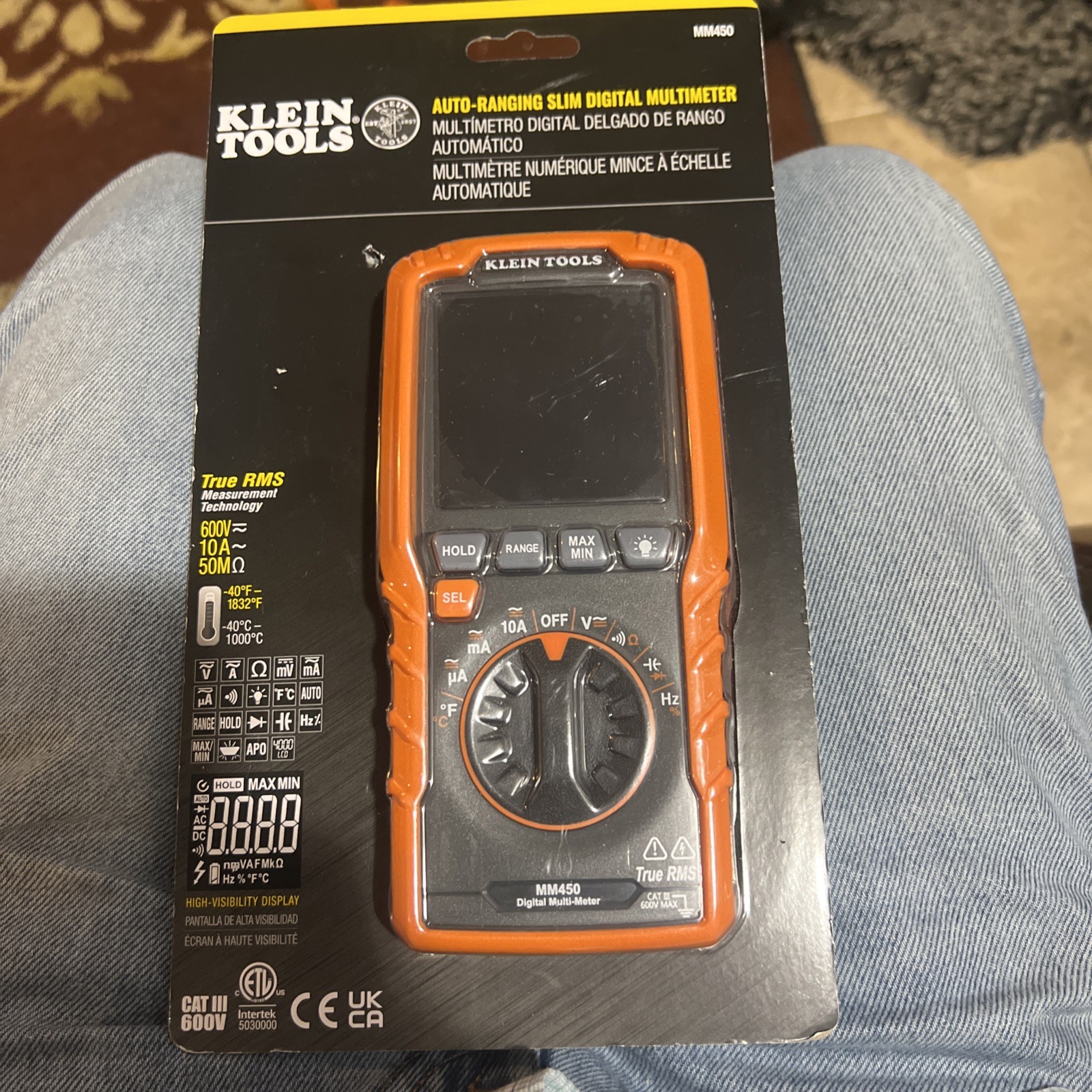 Klein Tools MM450 TRMS Multimeter Voltage Current Resistance Temperature Test