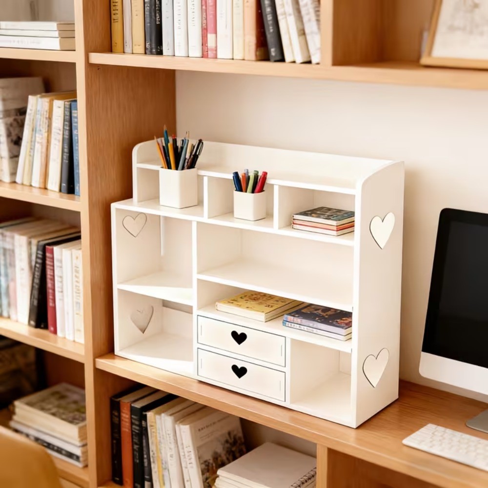 Double Layer Desk Organizer with Drawer