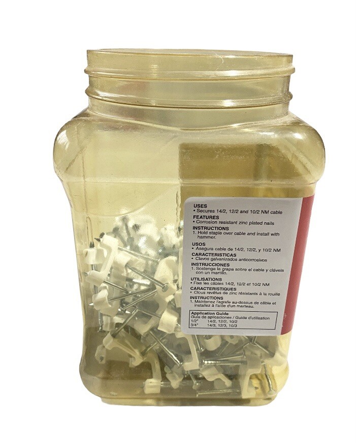 Gardner Bender 1/2 in. W Plastic Insulated Cable Staple About 100 Staples