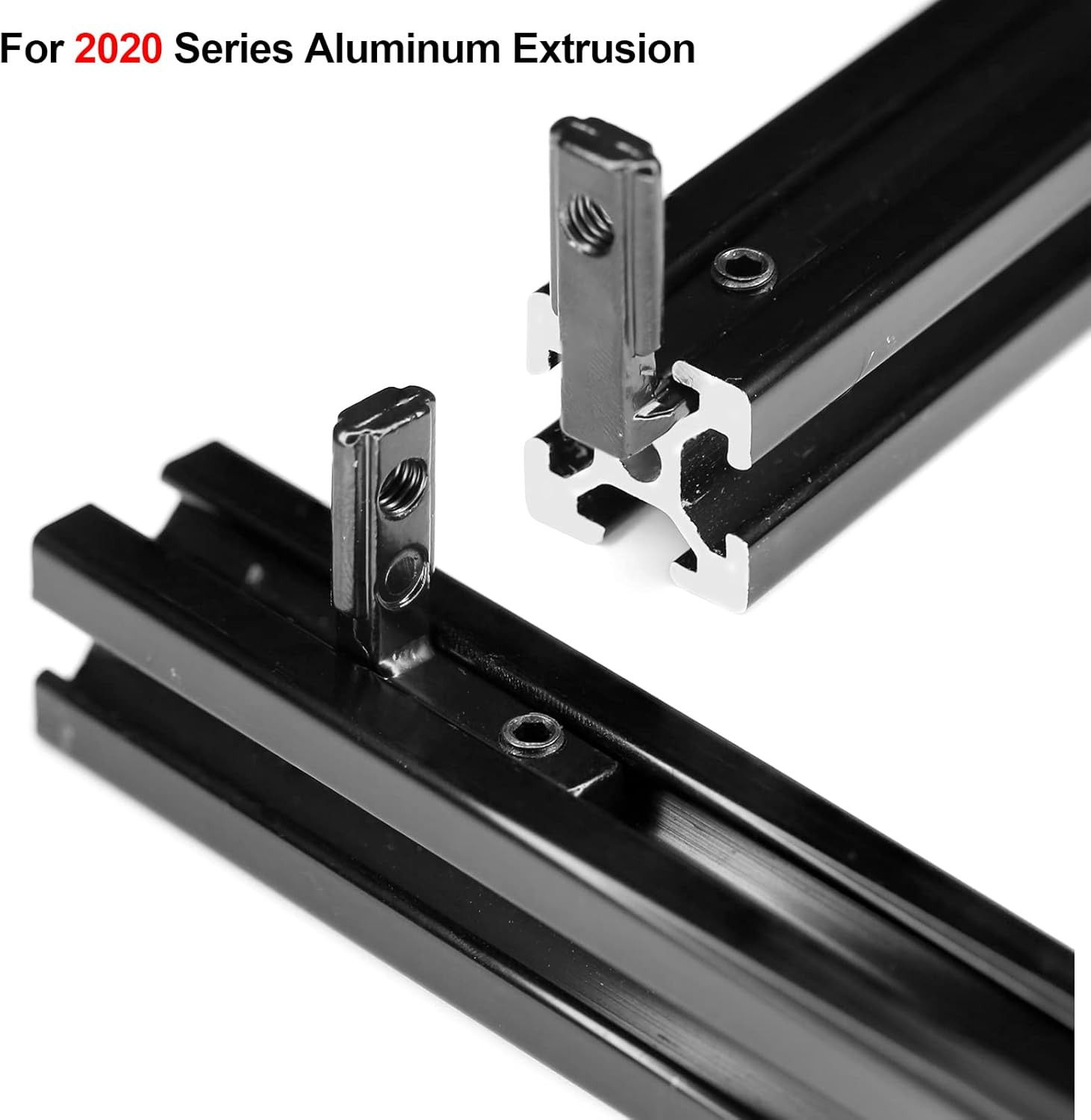 2020 Series Inner Aluminum Extrusion Connector with Screws,L Brackets L Shape Bl